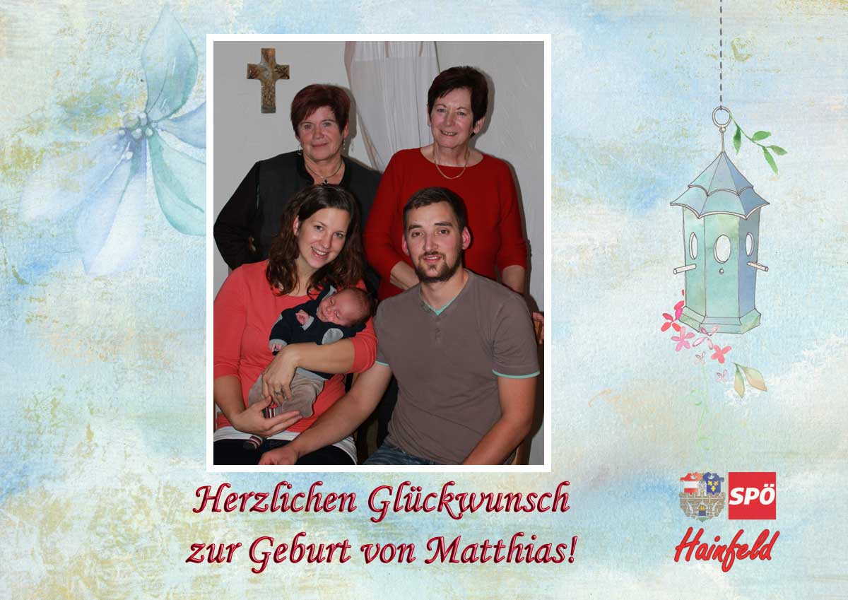 (v.l.) Marianne Wiesbauer, Martin Schildböck, Baby Matthias